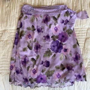 Girls purple floral skirt